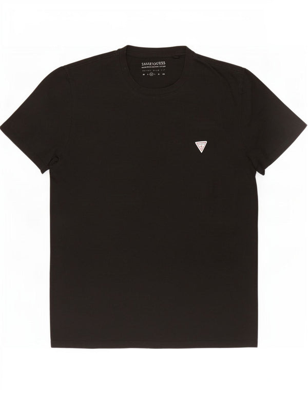 Guess Mens Super Slim Fit T-Shirt Top Medium Black Cotton