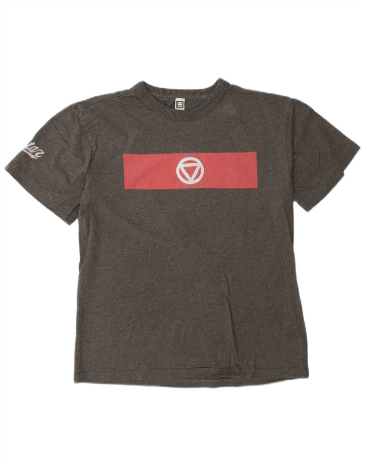 G-Star Raw Mens Graphic T-Shirt Top Large Grey Cotton