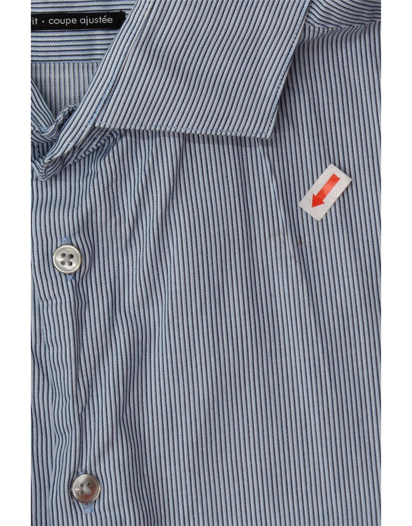 CALVIN KLEIN Mens Slim Fit Shirt Size 16 1/2 Large Blue Pinstripe Cotton Vintage Calvin Klein and Second-Hand Calvin Klein from Messina Hembry 