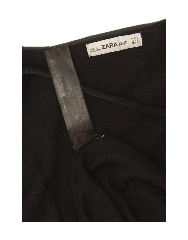 ZARA Womens Long Sleeve Blouse Top UK 10 Small Black Viscose Vintage Zara and Second-Hand Zara from Messina Hembry 