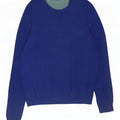 Ted Baker Mens Boat Neck Jumper Sweater Large Blue Cotton