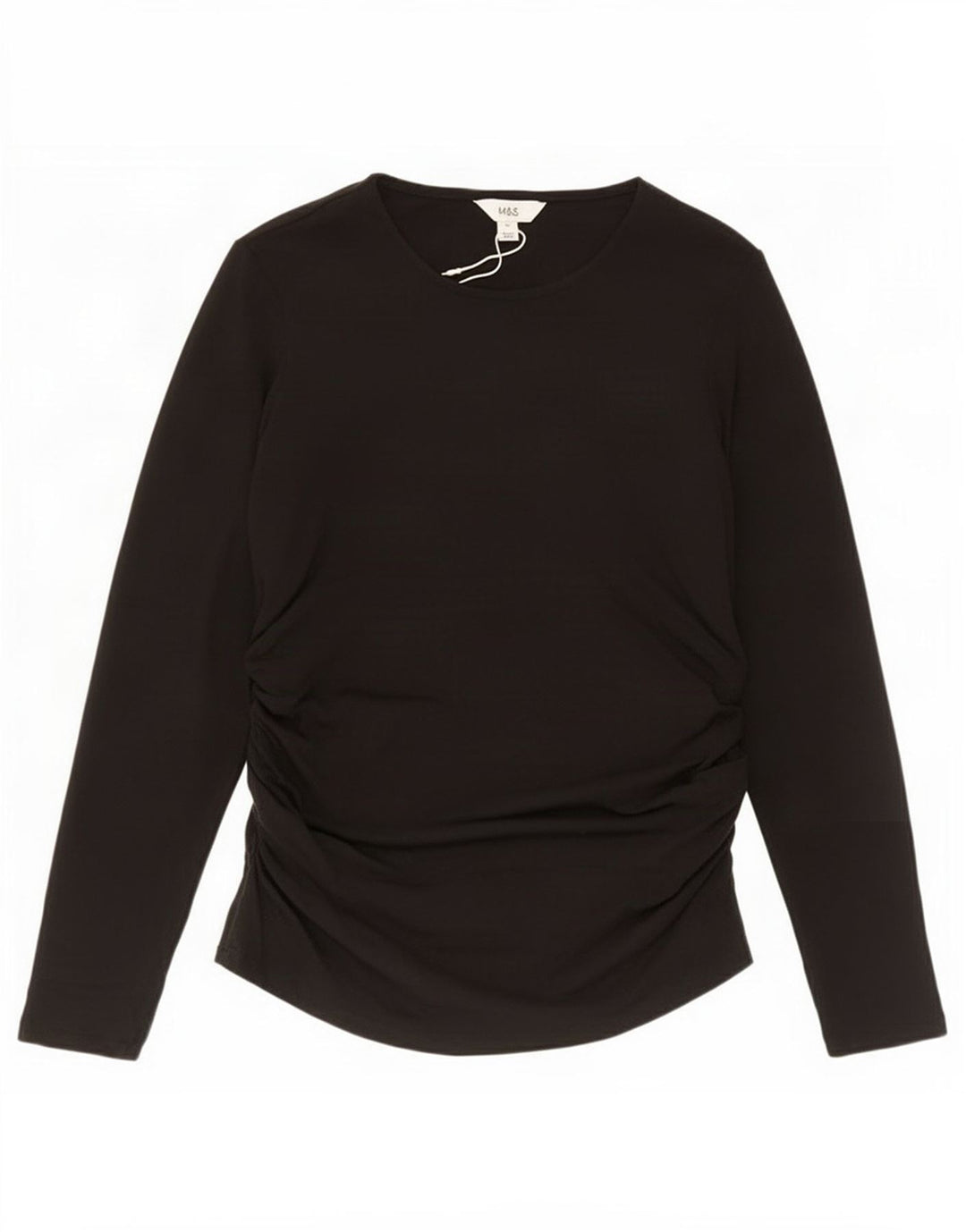 Marks & Spencer Womens Top Long Sleeve UK 16 Large Black Acrylic