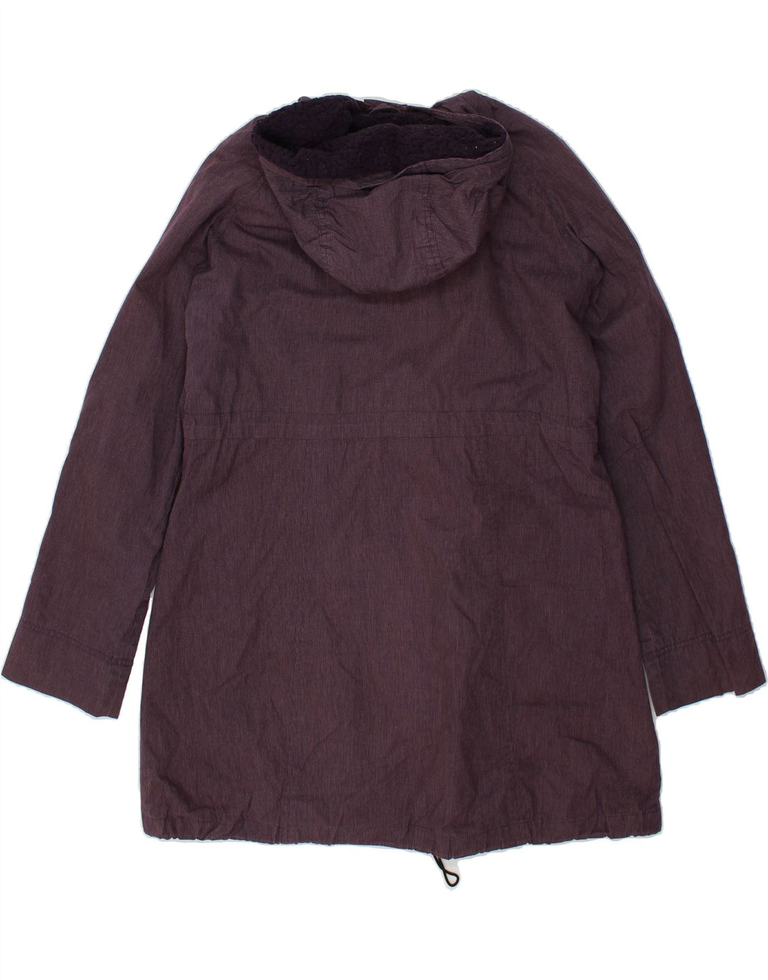 FAT FACE Womens Hooded Overcoat UK 14 Medium Purple Pinstripe Vintage Fat Face and Second-Hand Fat Face from Messina Hembry 