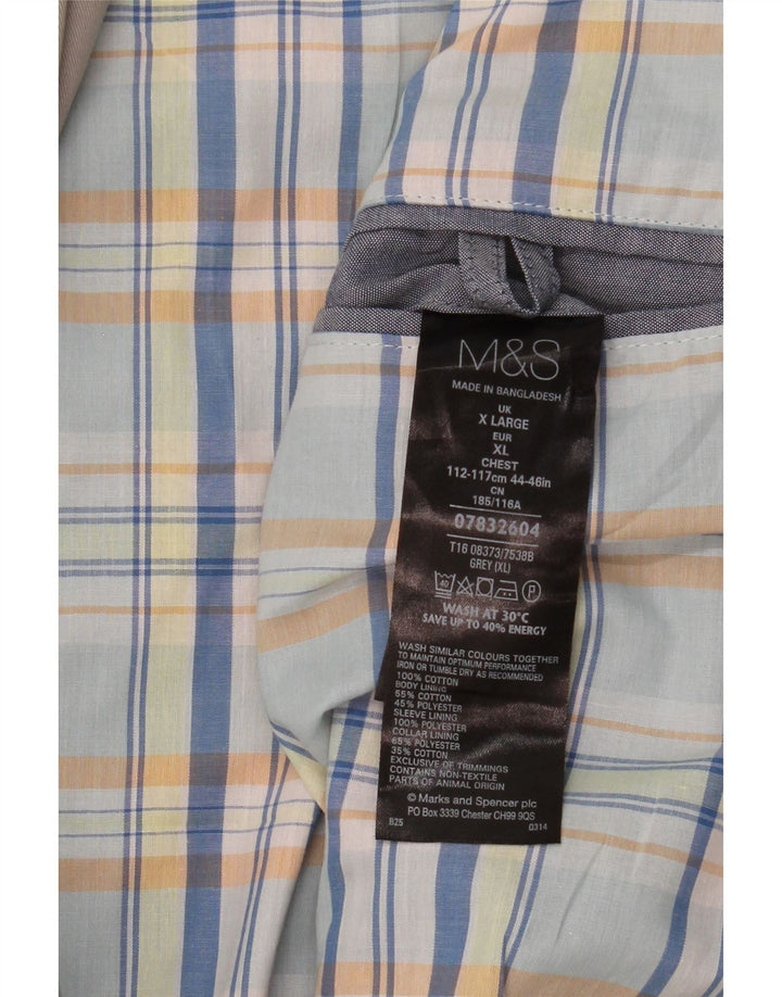Marks & Spencer Mens Bomber Jacket UK 42 XL Grey Cotton