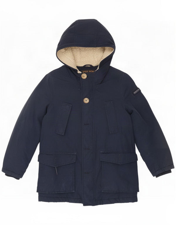 Woolrich Boys Hooded Padded Jacket 7-8 Years Navy Blue