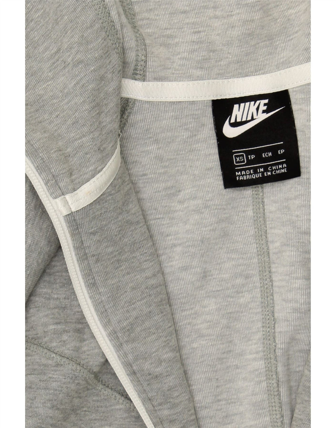 NIKE Womens Zip Hoodie Sweater UK 6 XS Grey Cotton Vintage Nike and Second-Hand Nike from Messina Hembry 