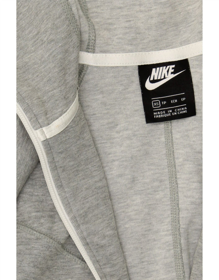 NIKE Womens Zip Hoodie Sweater UK 6 XS Grey Cotton Vintage Nike and Second-Hand Nike from Messina Hembry 