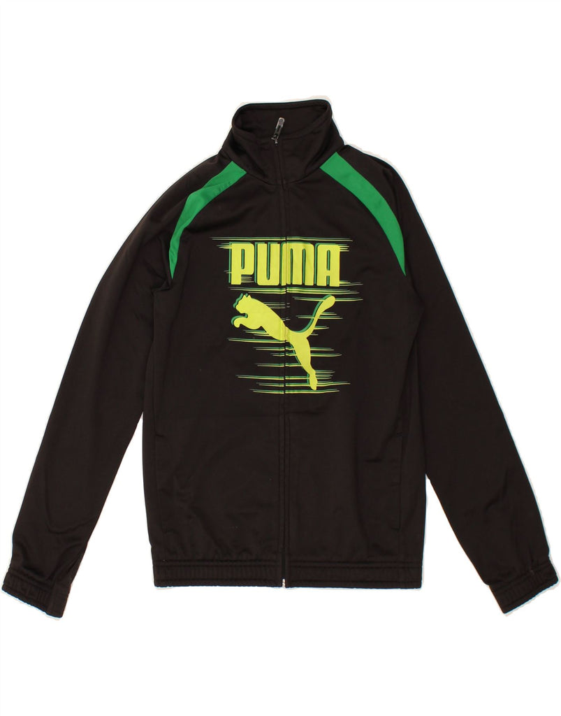 PUMA Boys Tracksuit Top Jacket 11-12 Years Large  Black Colourblock Vintage Puma and Second-Hand Puma from Messina Hembry 
