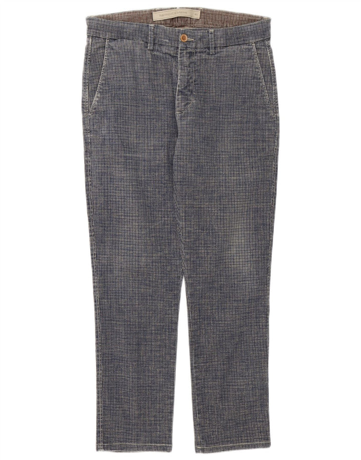 Harmont & Blaine Mens Chino Trousers IT 46 Small W32 L27 Blue Houndstooth
