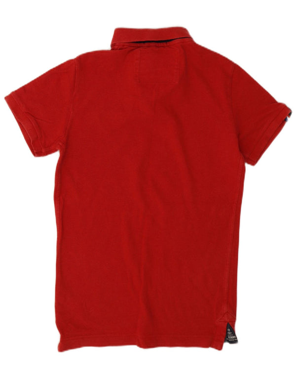 Superdry Mens Graphic Rugby Polo Shirt Small Red Cotton