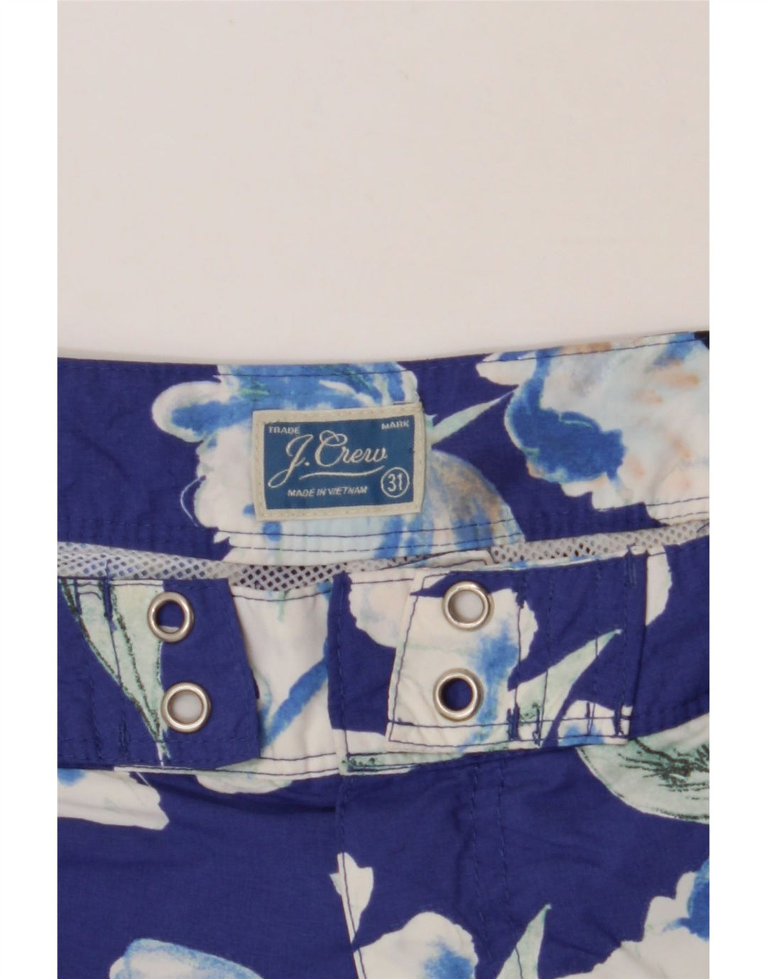 J. CREW Mens Swimming Shorts Medium  Blue Floral Nylon Vintage J. Crew and Second-Hand J. Crew from Messina Hembry 