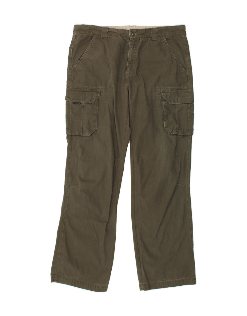 DECATHLON Mens Straight Cargo Trousers W36 L32 Khaki Cotton Vintage Decathlon and Second-Hand Decathlon from Messina Hembry 