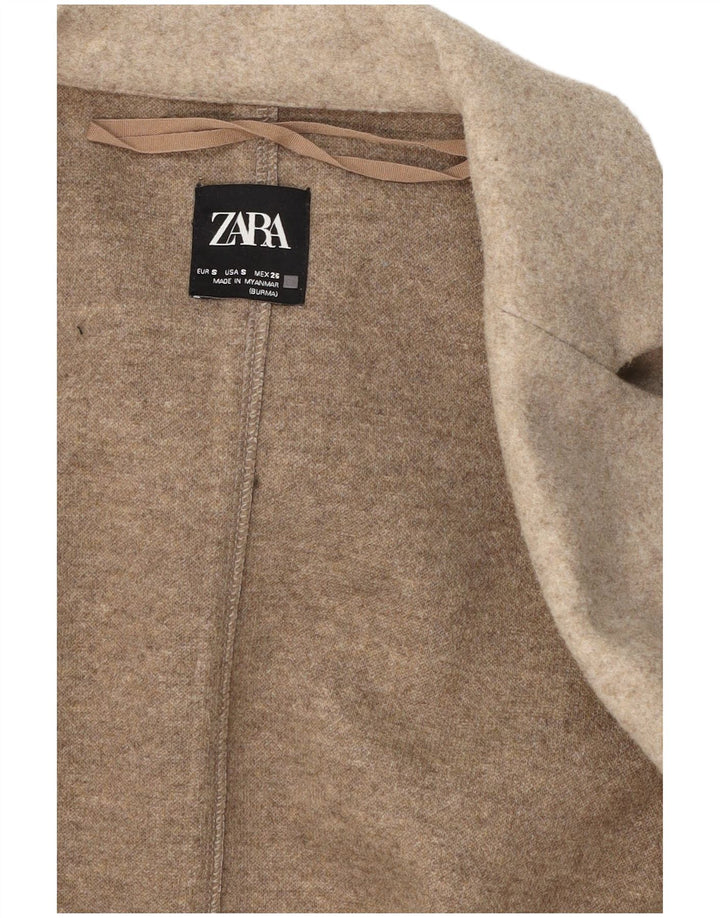 Zara Womens Open Oversized Blazer Jacket UK 10 Small Beige