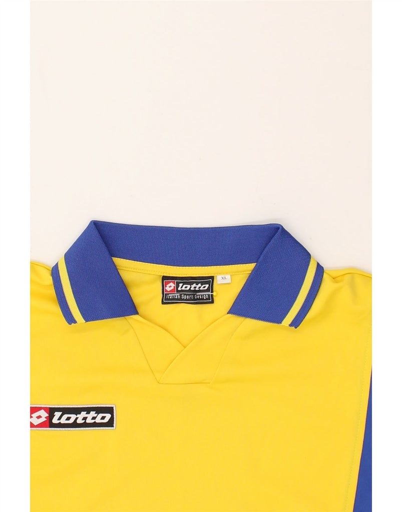 LOTTO Mens Graphic Polo Shirt XL Yellow Polyester | Vintage Lotto | Thrift | Second-Hand Lotto | Used Clothing | Messina Hembry 