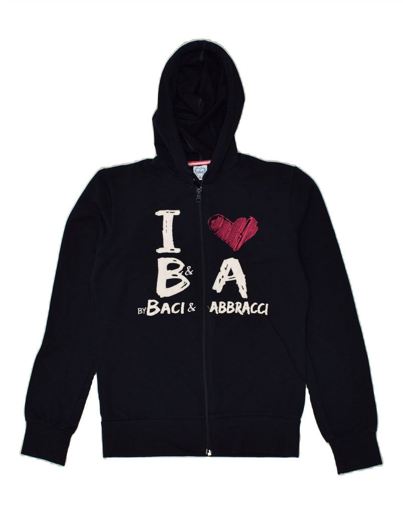 BACI & ABBRACCI Girls Zip Hoodie Sweater 9-10 Years Small  Navy Blue | Vintage BACI & ABBRACCI | Thrift | Second-Hand BACI & ABBRACCI | Used Clothing | Messina Hembry 