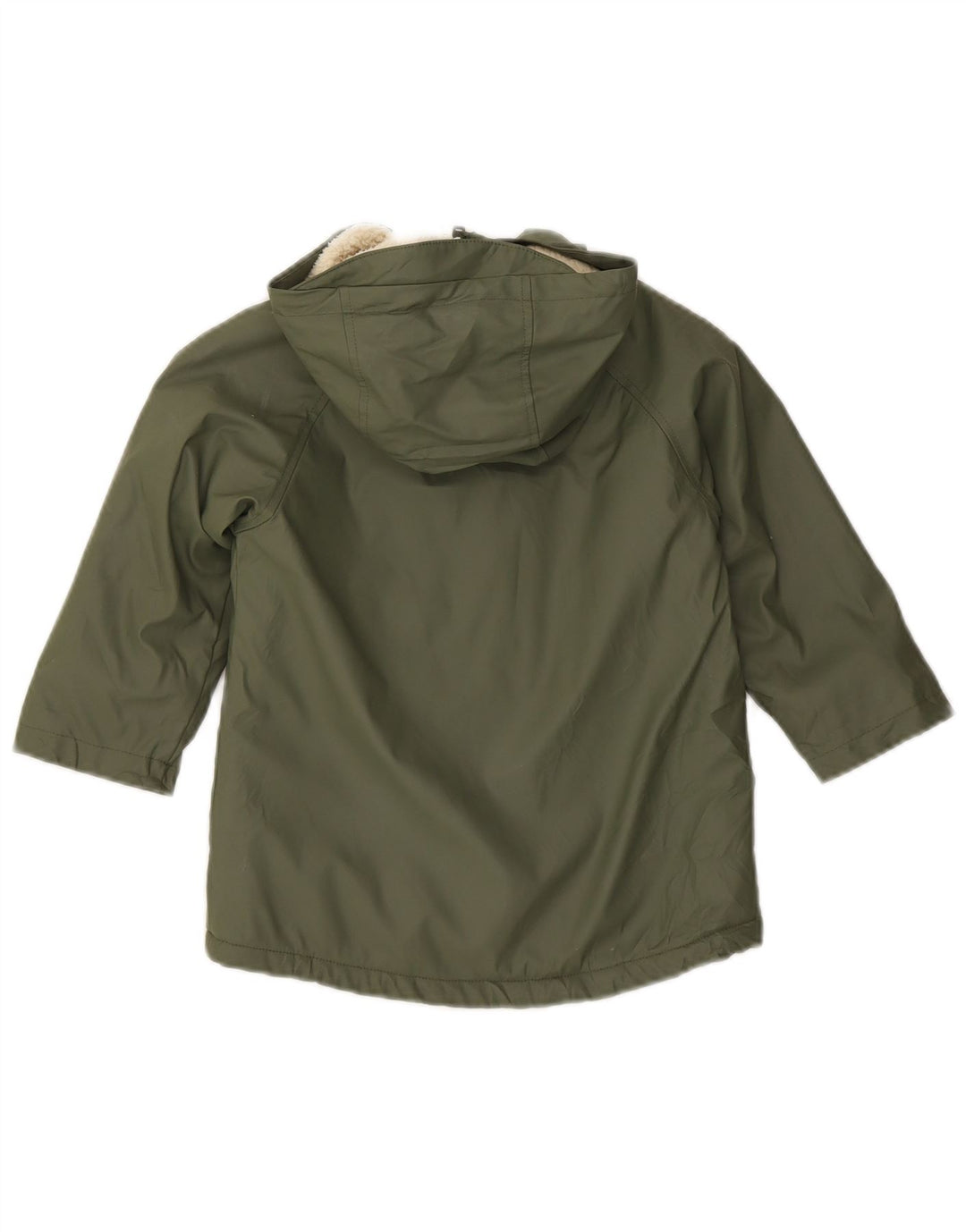 ZARA Boys Hooded Windbreaker Jacket 4-5 Years Green Polyester