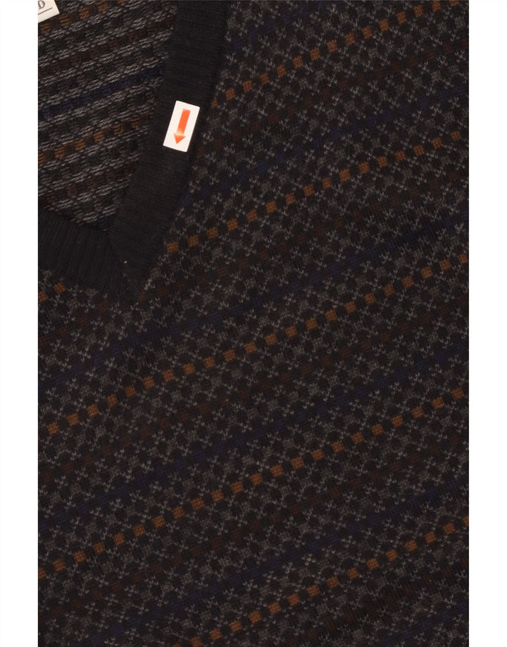 THOMAS LLOYD Mens V-Neck Jumper Sweater IT 48 Medium Navy Blue Striped