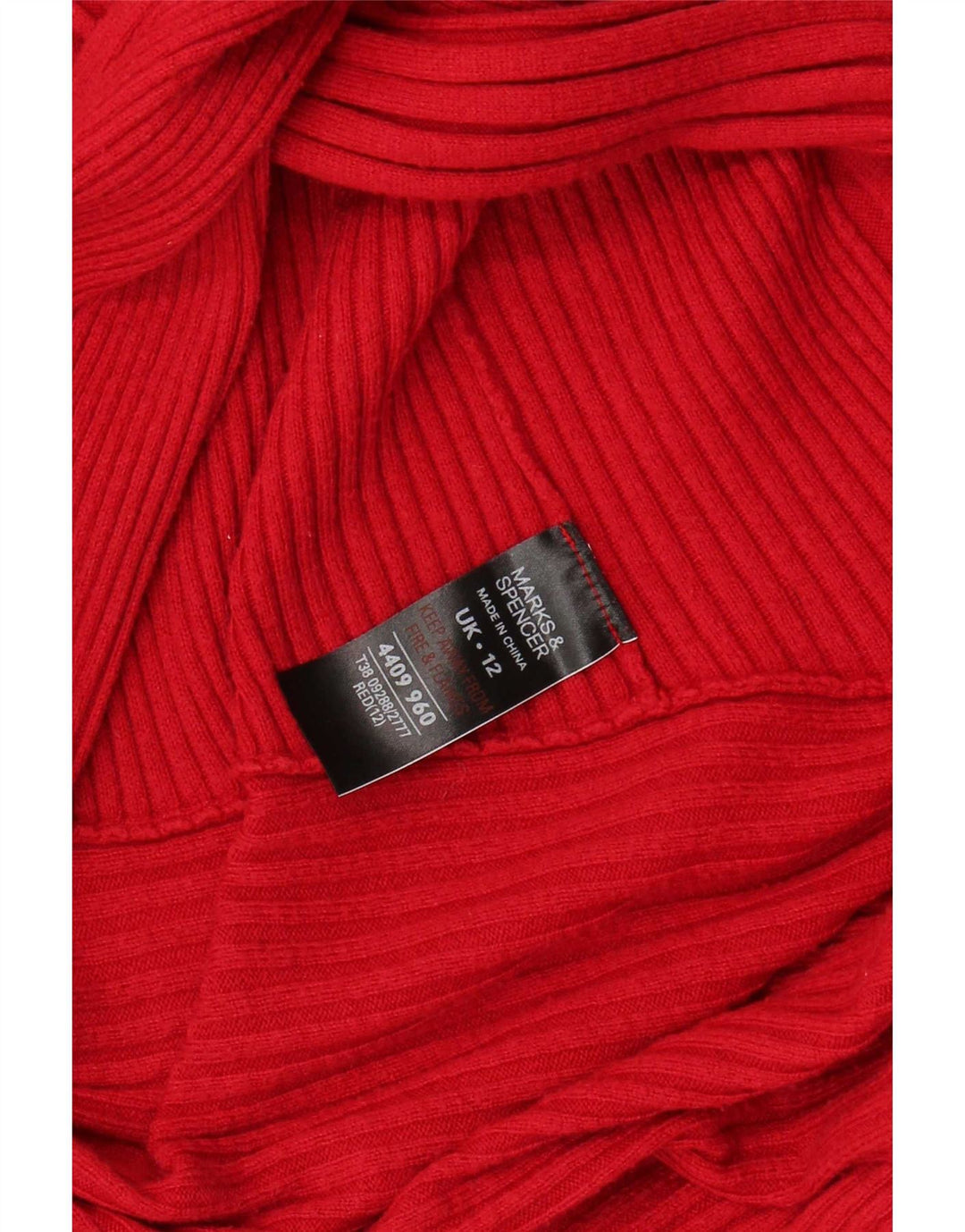 Marks & Spencer Womens Open Cardigan Sweater UK 12 Medium Red Polyamide