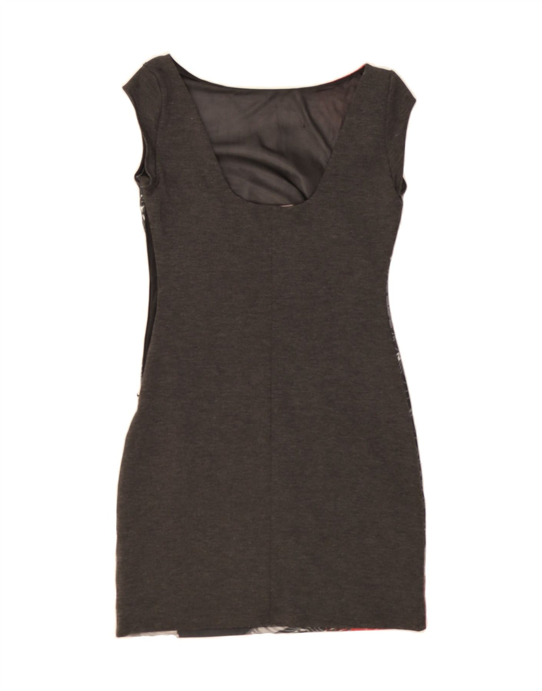 DESIGUAL Womens Graphic Sheath Dress UK 10 Small Grey Floral Polyester Vintage Desigual and Second-Hand Desigual from Messina Hembry 
