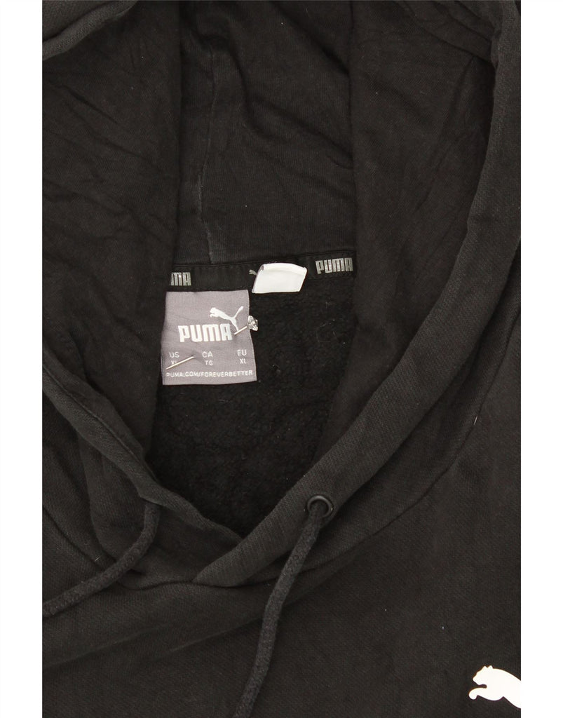 PUMA Mens Graphic Hoodie Jumper XL Black Cotton Vintage Puma and Second-Hand Puma from Messina Hembry 