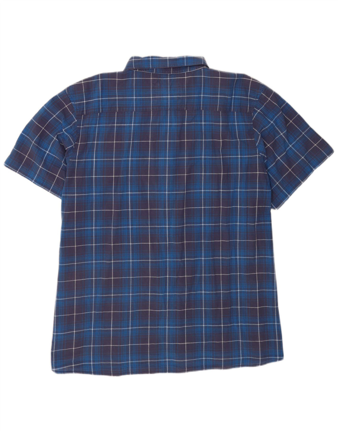 Weird Fish Mens Short Sleeve Shirt 5XL Blue Check Cotton
