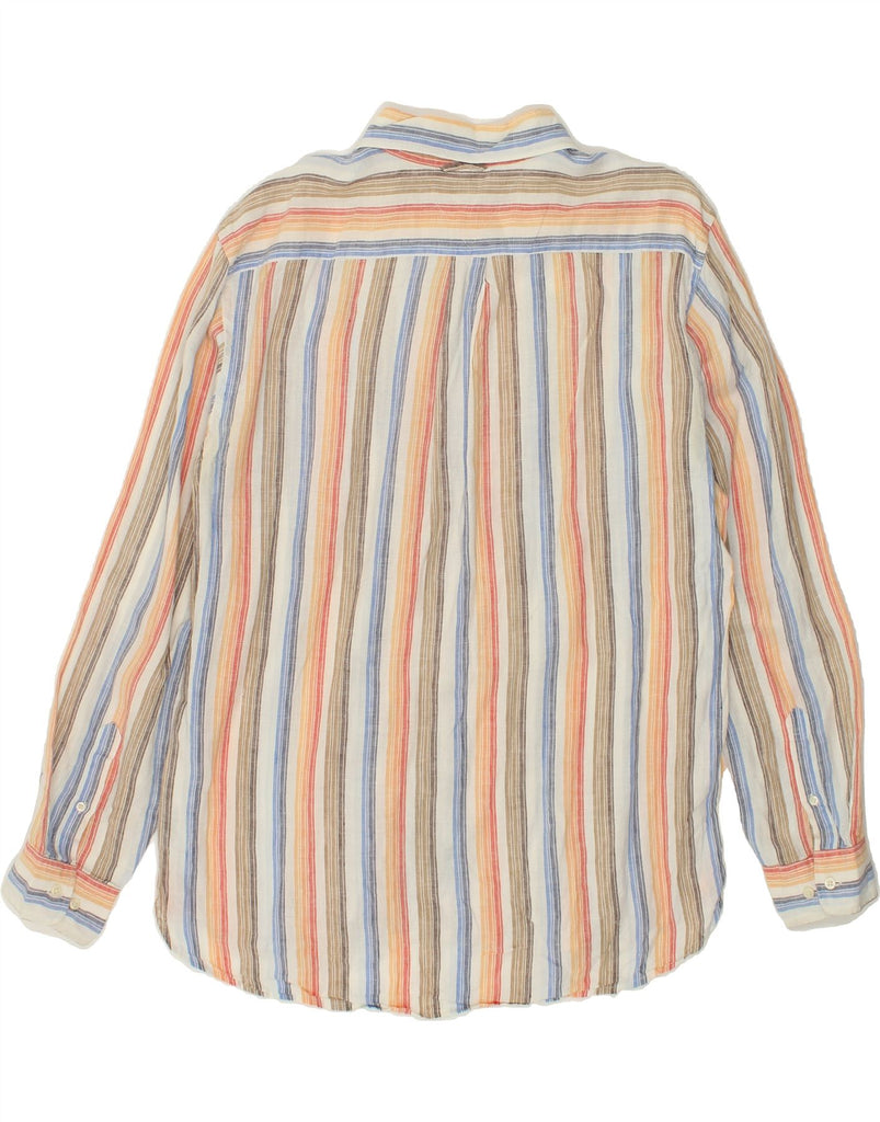 TOMMY HILFIGER Mens Shirt XL Multicoloured Striped Linen | Vintage Tommy Hilfiger | Thrift | Second-Hand Tommy Hilfiger | Used Clothing | Messina Hembry 