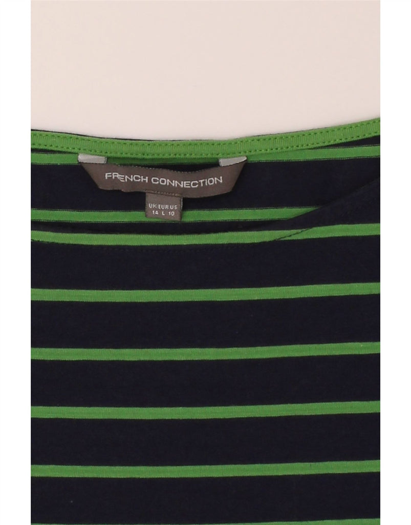 FRENCH CONNECTION Womens Sheath Dress UK 14 Medium Navy Blue Striped Vintage French Connection and Second-Hand French Connection from Messina Hembry 