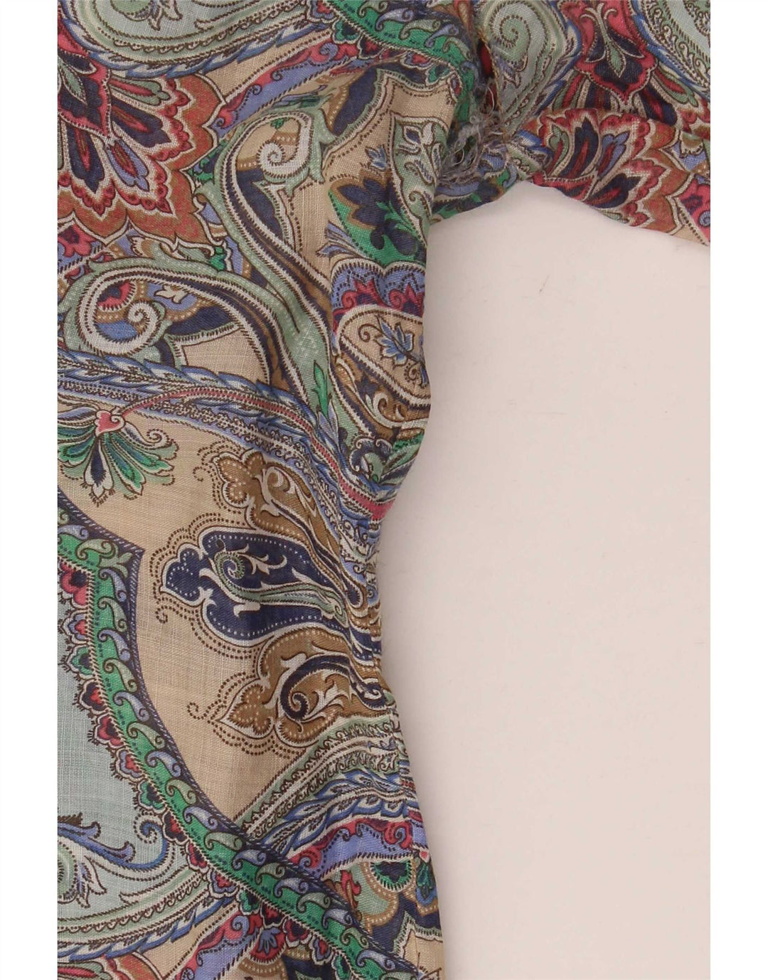 Massimo Dutti Womens Long Sleeve Blouse Top EU 38 Medium Turquoise Paisley