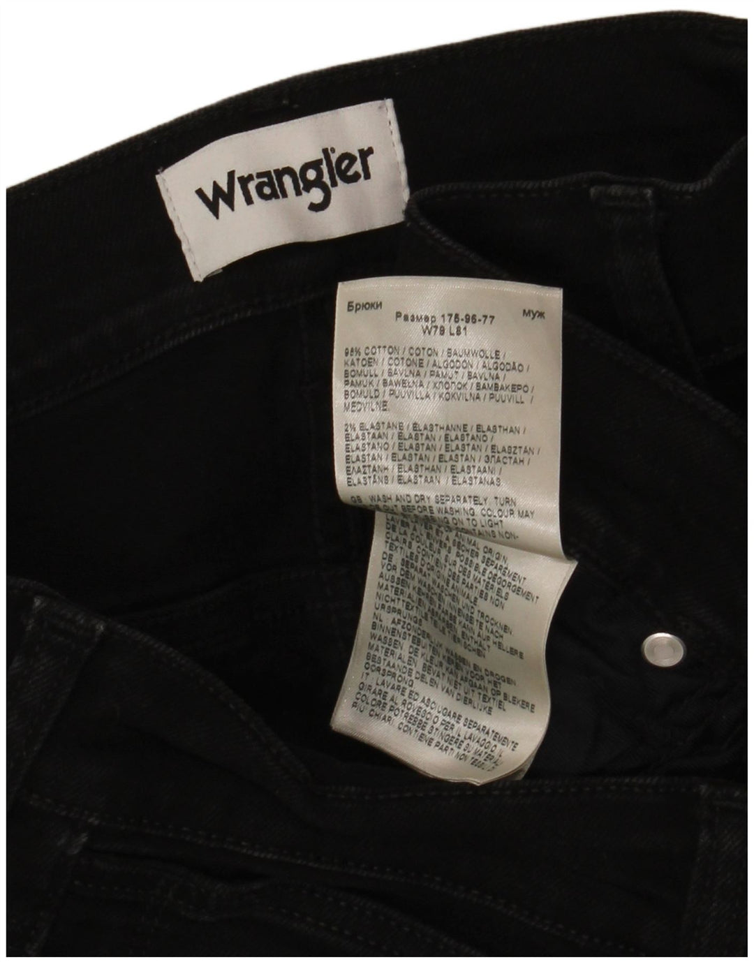 Wrangler Mens Larston Slim Jeans W31 L32 Black Cotton