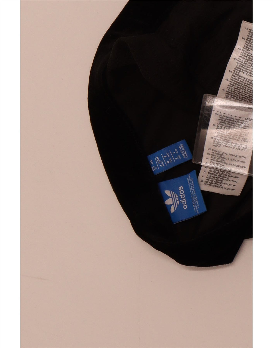 ADIDAS Womens Velour Leggings UK 12 Medium Black Polyester