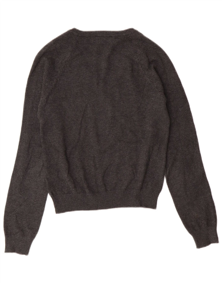 Zara Boys V-Neck Jumper Sweater 7-8 Years Small Grey Cotton
