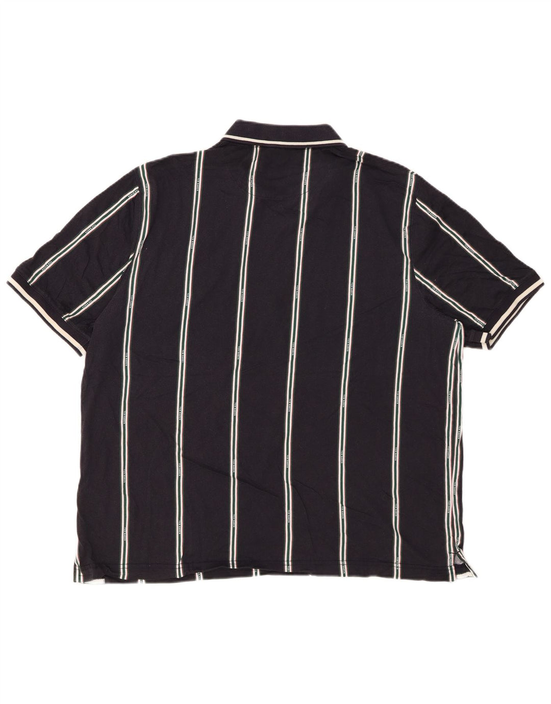 TED BAKER Mens Regular Zip Neck Polo Shirt Size 6 2XL Navy Blue Striped