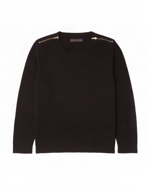 Marks & Spencer Womens Boat Neck Jumper Sweater UK 18 XL Black Viscose