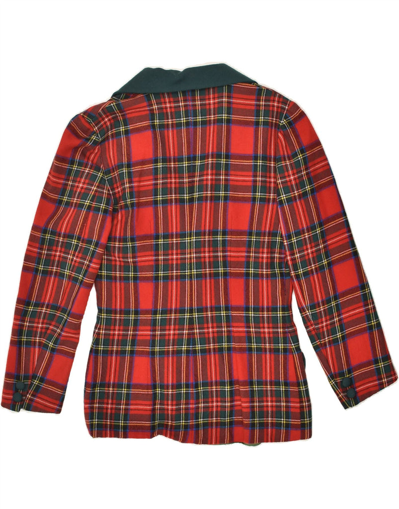 VINTAGE Womens 2 Button Blazer Jacket UK 12 Medium Red Check | Vintage Vintage | Thrift | Second-Hand Vintage | Used Clothing | Messina Hembry 