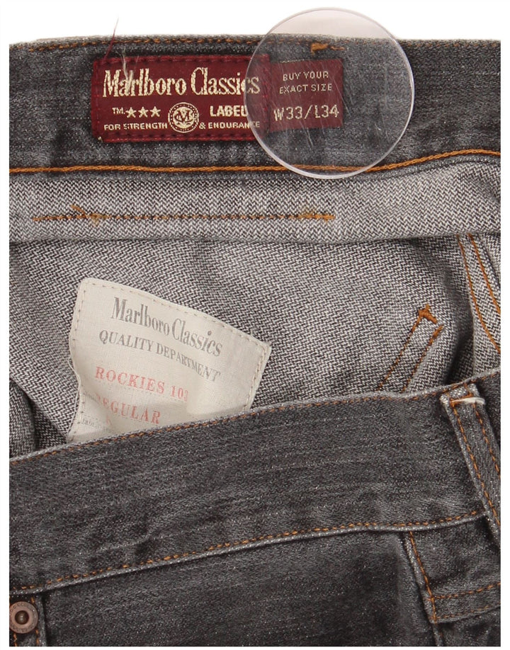 MARLBORO CLASSICS Mens Straight Jeans W33 L29 Grey Cotton