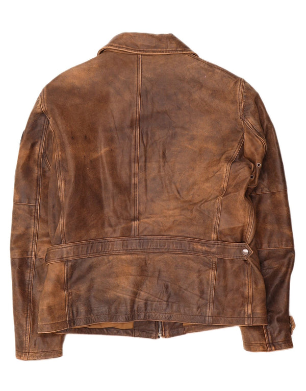 Conbipel Mens Leather Jacket IT 54 XL Brown