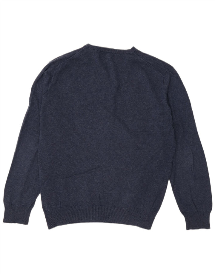 Gant Mens Crew Neck Jumper Sweater Large Navy Blue Cotton