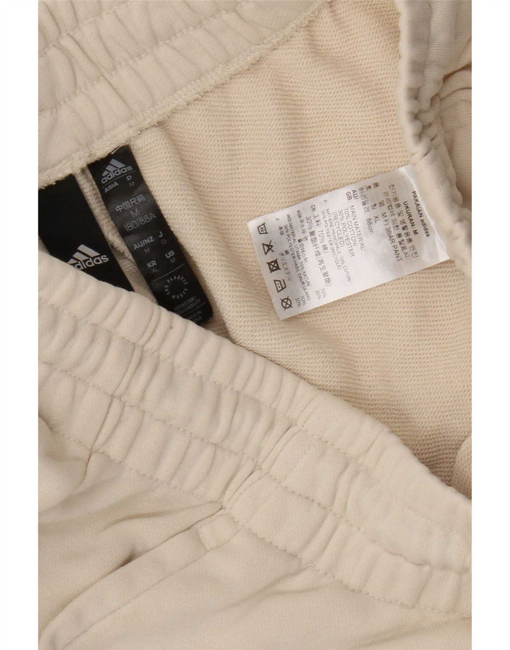 Adidas Mens Graphic Tracksuit Trousers Joggers Medium Beige Cotton