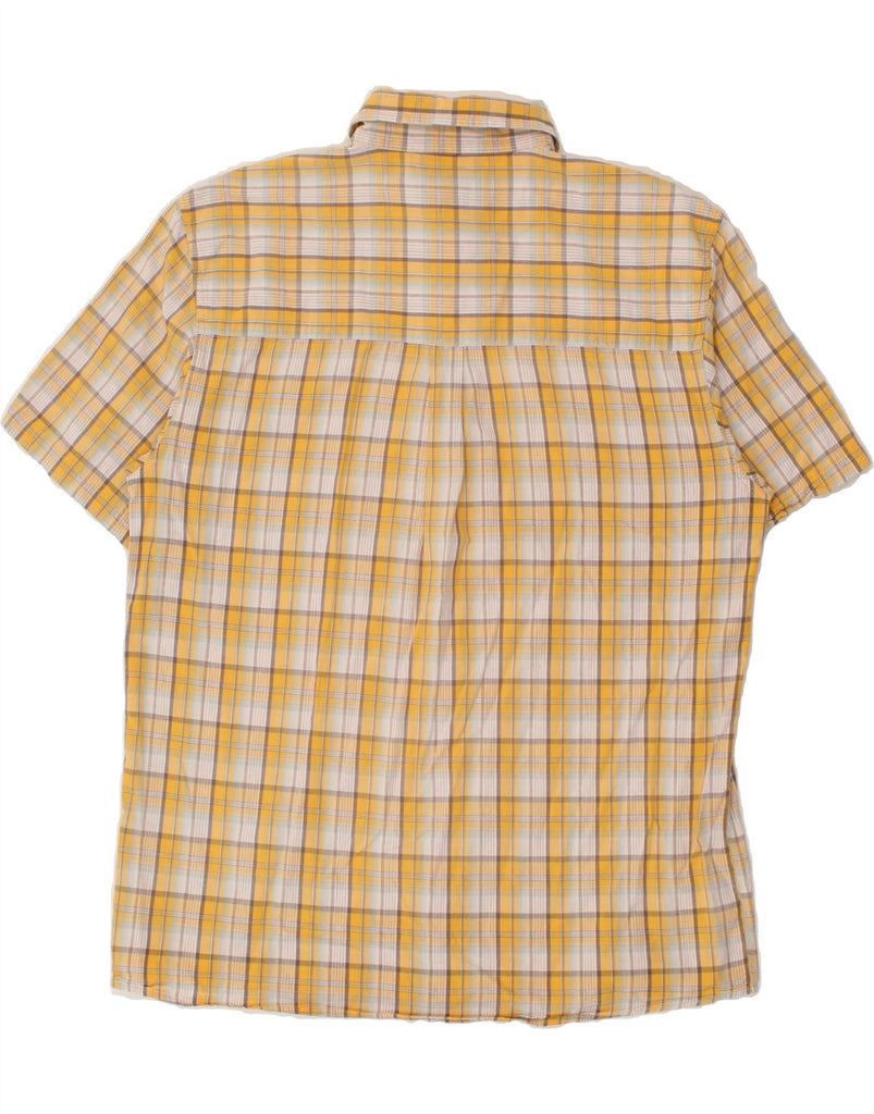 WRANGLER Mens Short Sleeve Shirt XL Yellow Check Cotton | Vintage Wrangler | Thrift | Second-Hand Wrangler | Used Clothing | Messina Hembry 