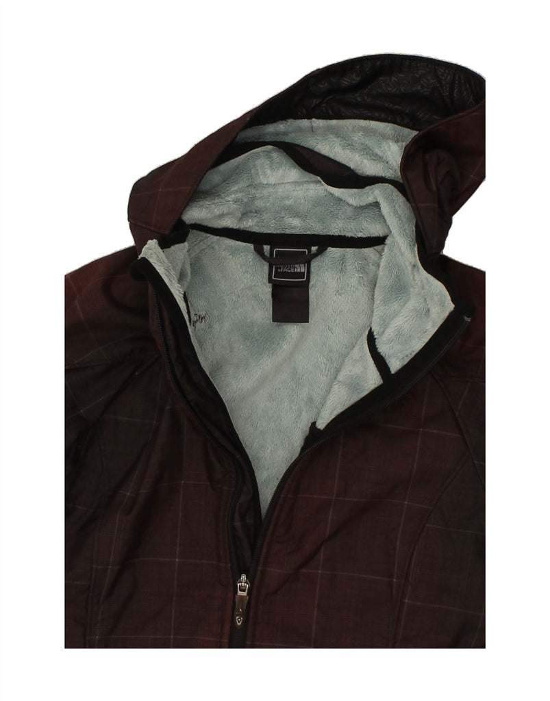 THE NORTH FACE Womens Hooded Windbreaker Jacket UK 6 XS Maroon Check Nylon Vintage The North Face and Second-Hand The North Face from Messina Hembry 