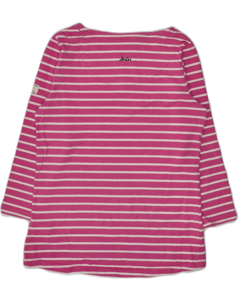 JOULES Womens Top Long Sleeve UK 10 Small  Pink Pinstripe Cotton | Vintage Joules | Thrift | Second-Hand Joules | Used Clothing | Messina Hembry 