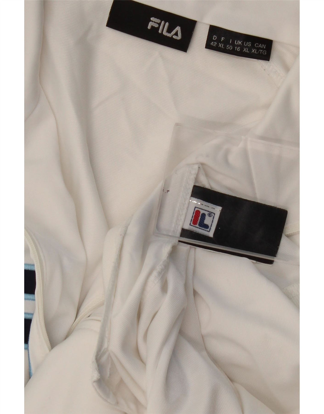 Fila Womens Graphic Tracksuit Top Jacket UK 16 Large  White