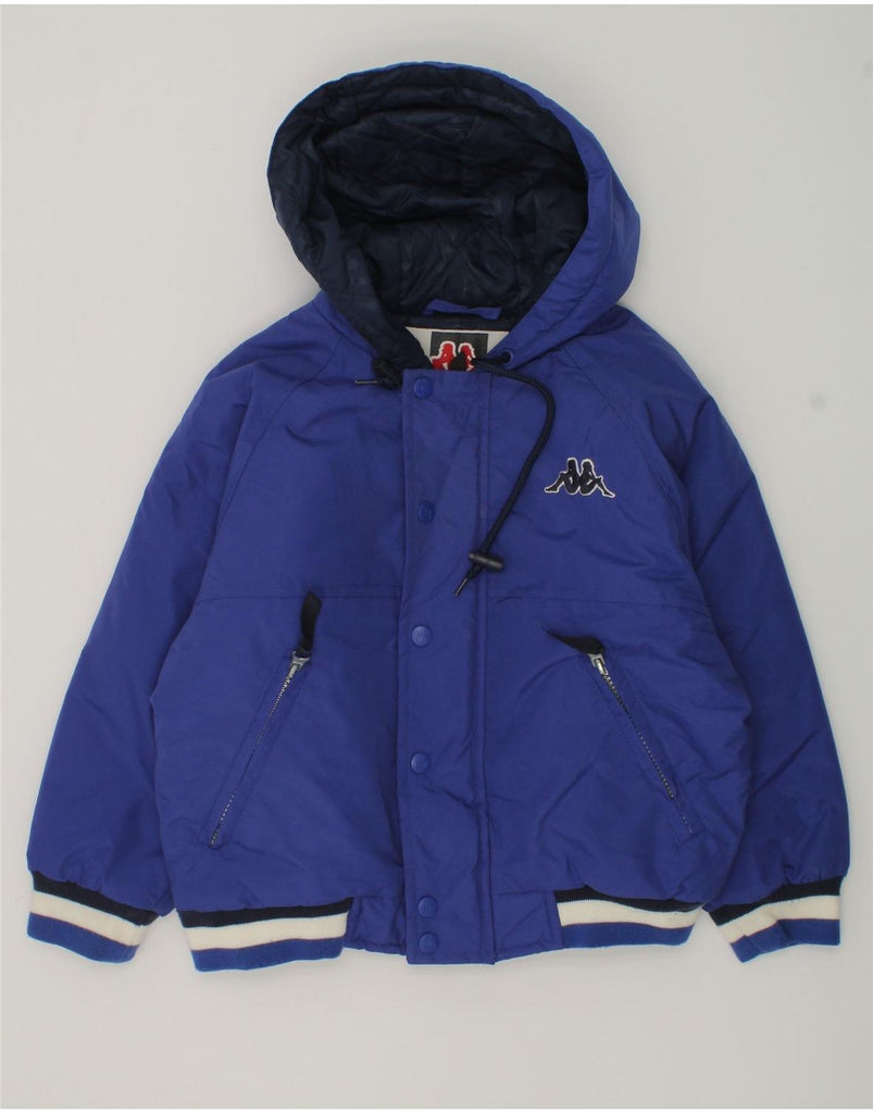 KAPPA Boys Hooded Windbreaker Jacket 6-7 Years Small Blue Nylon | Vintage Kappa | Thrift | Second-Hand Kappa | Used Clothing | Messina Hembry 