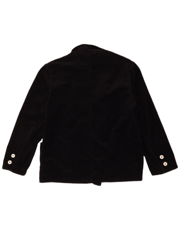 Vintage Mens Double Breasted Corduroy Blazer Jacket UK 40 Large Black