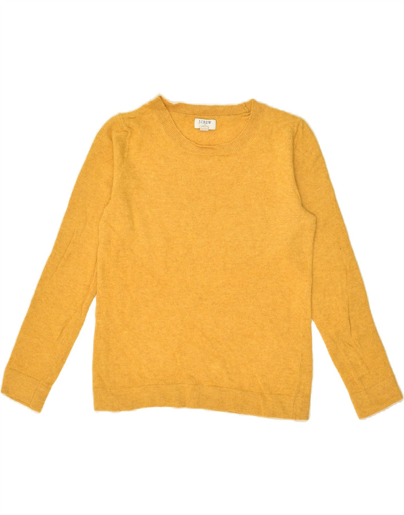 J. CREW Womens Teddie Crew Neck Jumper Sweater UK 10 Small Yellow Cotton | Vintage J. Crew | Thrift | Second-Hand J. Crew | Used Clothing | Messina Hembry 