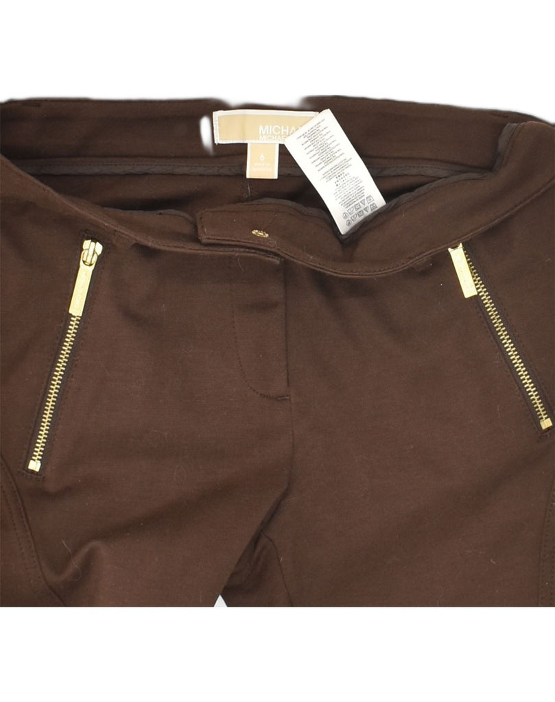 MICHAEL KORS Womens Skinny Casual Trousers US 6 Medium W30 L29 Brown | Vintage Michael Kors | Thrift | Second-Hand Michael Kors | Used Clothing | Messina Hembry 