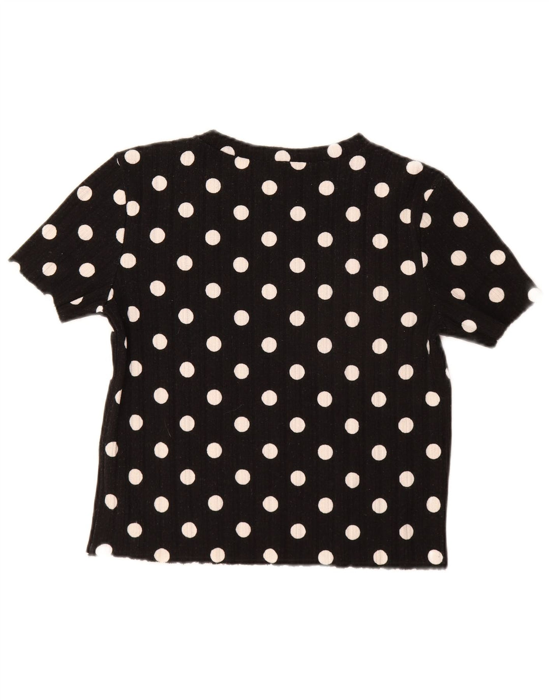 Zara Womens T-Shirt Top UK 14 Large Black Polka Dot