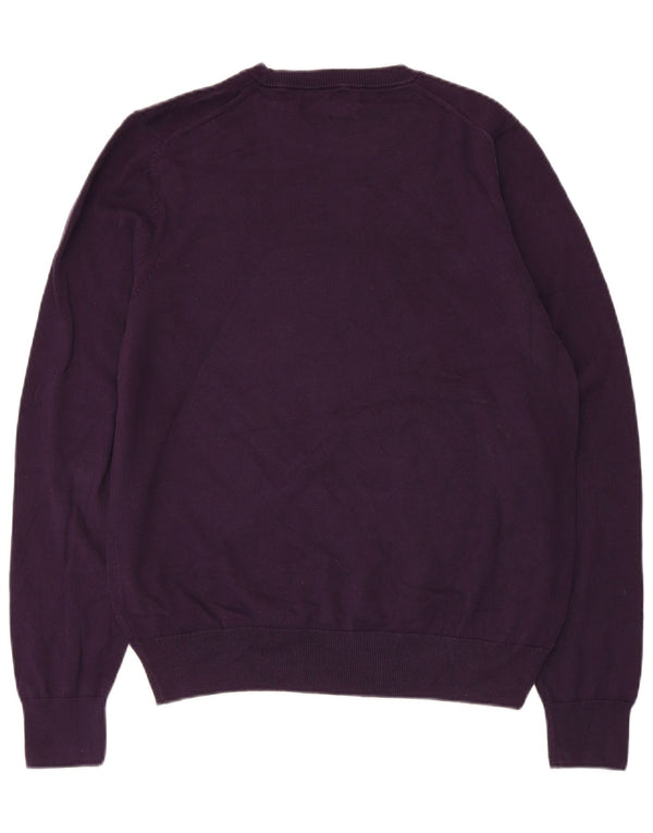 Marks & Spencer Womens Crew Neck Jumper Sweater UK 14 Medium Purple Cotton