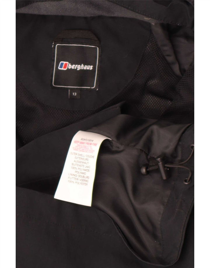 Berghaus Boys Hooded Rain Jacket 12-13 Years Black Polyamide