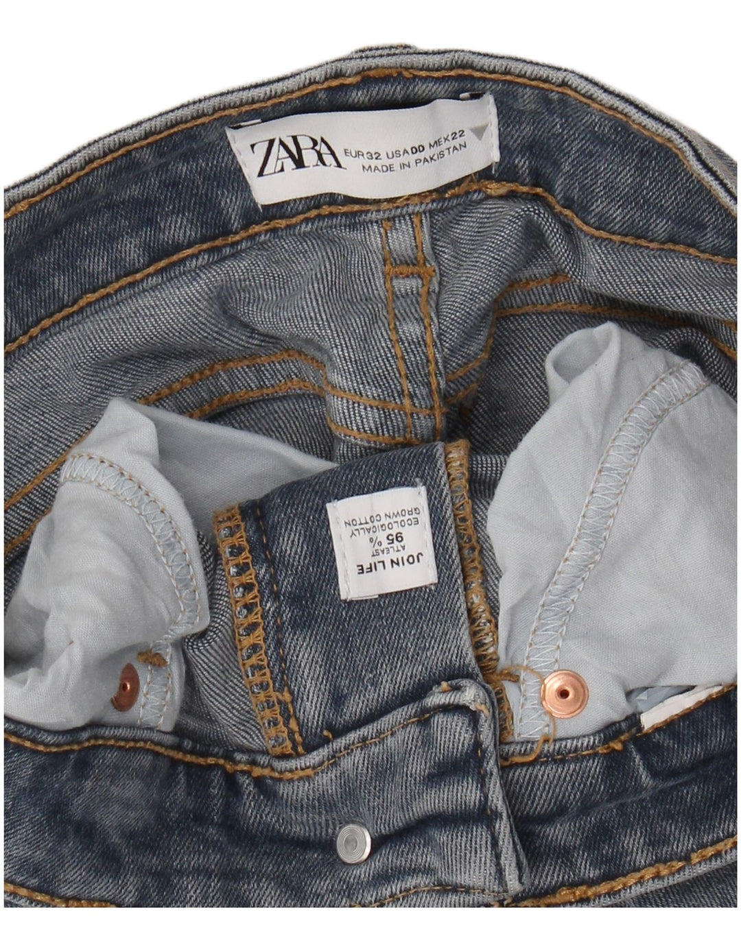 ZARA Womens High Waist Bootcut Jeans W22 L24 Blue Cotton